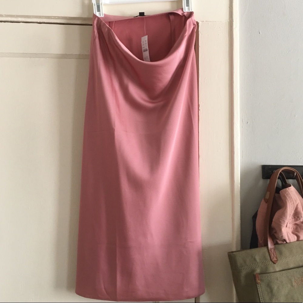 NWT Satin Midi Bias Cut Slip Skirt